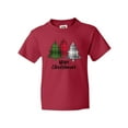 thumbnail image 1 of Inktastic Merry Christmas Plaid Trees Youth T-Shirt, 1 of 5