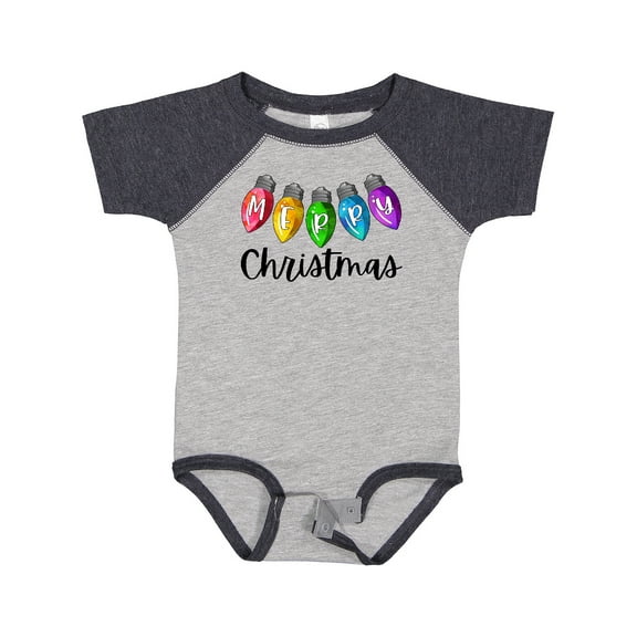 Inktastic Merry Christmas Rainbow Holiday Lights Boys or Girls Baby Bodysuit