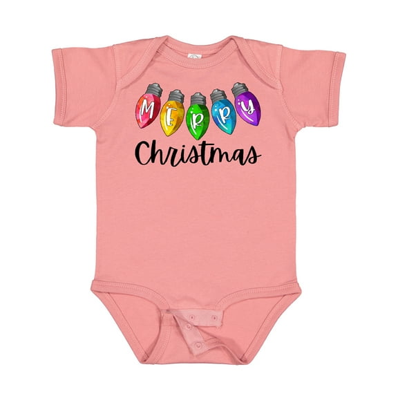 Inktastic Merry Christmas Rainbow Holiday Lights Boys or Girls Baby Bodysuit