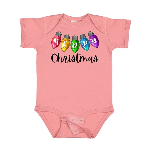 Inktastic Merry Christmas Rainbow Holiday Lights Boys or Girls Baby Bodysuit