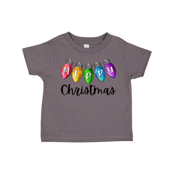 Inktastic Merry Christmas Rainbow Holiday Lights Boys or Girls Toddler T-Shirt
