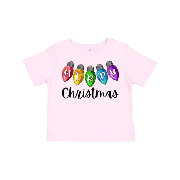 Inktastic Merry Christmas Rainbow Holiday Lights Boys or Girls Toddler T-Shirt