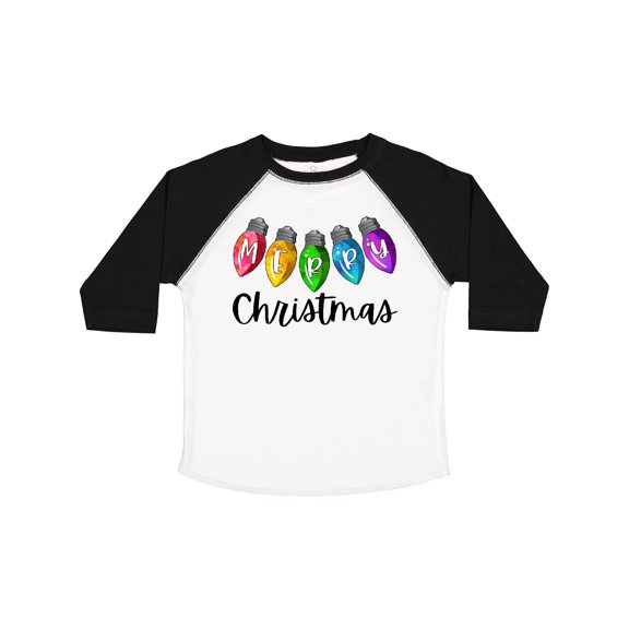 Inktastic Merry Christmas Rainbow Holiday Lights Boys or Girls Toddler T-Shirt