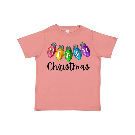 Inktastic Merry Christmas Rainbow Holiday Lights Boys or Girls Toddler T-Shirt