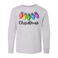 thumbnail image 1 of Inktastic Merry Christmas Rainbow Holiday Lights Long Sleeve Youth T-Shirt, 1 of 5