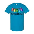 thumbnail image 1 of Inktastic Merry Christmas Rainbow Holiday Lights T-Shirt, 1 of 5