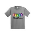 thumbnail image 1 of Inktastic Merry Christmas Rainbow Holiday Lights Youth T-Shirt, 1 of 5