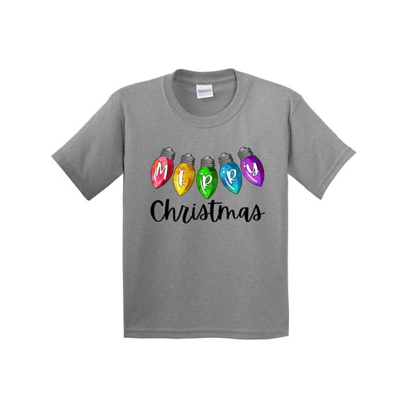 Inktastic Merry Christmas Rainbow Holiday Lights Youth T-Shirt