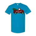 thumbnail image 1 of Inktastic Merry Christmas Red Buffalo Plaid Truck with Tree T-Shirt, 1 of 5