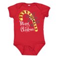 thumbnail image 1 of Inktastic Merry Christmas Red and Gold Candy Cane Boys or Girls Baby Bodysuit, 1 of 5