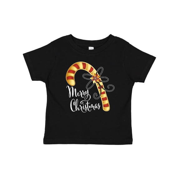 Inktastic Merry Christmas Red and Gold Candy Cane Boys or Girls Baby T-Shirt