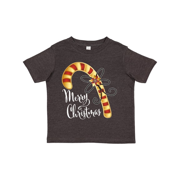 Inktastic Merry Christmas Red and Gold Candy Cane Boys or Girls Toddler T-Shirt