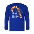thumbnail image 1 of Inktastic Merry Christmas Red and Gold Candy Cane Long Sleeve Youth T-Shirt, 1 of 5
