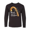 thumbnail image 1 of Inktastic Merry Christmas Red and Gold Candy Cane Long Sleeve Youth T-Shirt, 1 of 5