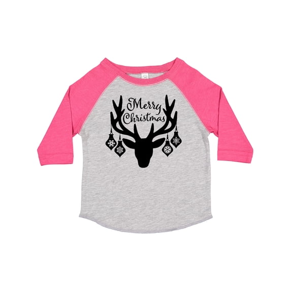 Inktastic Merry Christmas Reindeer Antlers with Ornaments Boys or Girls Toddler T-Shirt