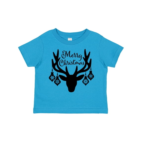 Inktastic Merry Christmas Reindeer Antlers with Ornaments Boys or Girls Toddler T-Shirt