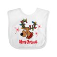 thumbnail image 1 of Inktastic Merry Christmas Reindeer Boys or Girls Baby Bib, 1 of 4