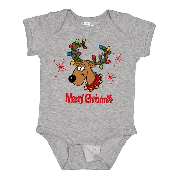 Inktastic Merry Christmas Reindeer Boys or Girls Baby Bodysuit