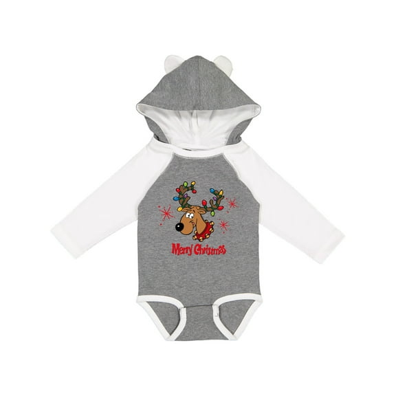 Inktastic Merry Christmas Reindeer Boys or Girls Long Sleeve Baby Bodysuit