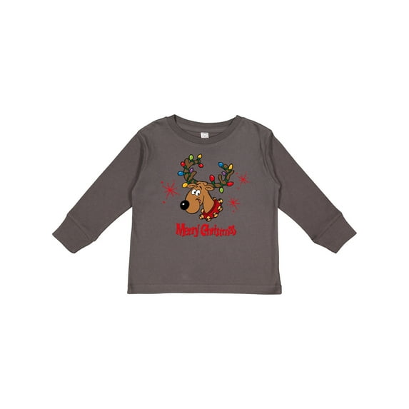 Inktastic Merry Christmas Reindeer Boys or Girls Long Sleeve Toddler T-Shirt