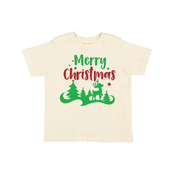 Inktastic Merry Christmas, Reindeer, Christmas Tree, Stars Boys or Girls Toddler T-Shirt