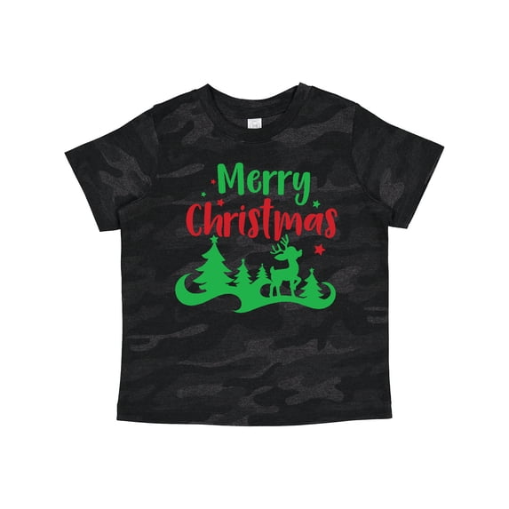 Inktastic Merry Christmas, Reindeer, Christmas Tree, Stars Boys or Girls Toddler T-Shirt