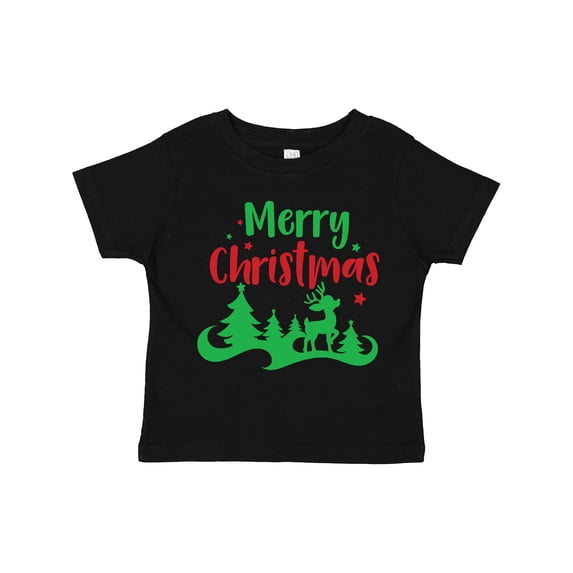 Inktastic Merry Christmas, Reindeer, Christmas Tree, Stars Boys or Girls Toddler T-Shirt