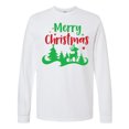 thumbnail image 1 of Inktastic Merry Christmas, Reindeer, Christmas Tree, Stars Long Sleeve T-Shirt, 1 of 5