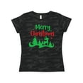 thumbnail image 1 of Inktastic Merry Christmas, Reindeer, Christmas Tree, Stars Women's T-Shirt, 1 of 5