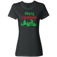 thumbnail image 1 of Inktastic Merry Christmas, Reindeer, Christmas Tree, Stars Women's T-Shirt, 1 of 5