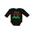 thumbnail image 1 of Inktastic Merry Christmas, Rudolph, Stars - Red Green Boys or Girls Long Sleeve Baby Bodysuit, 1 of 5