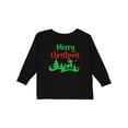 thumbnail image 1 of Inktastic Merry Christmas, Rudolph, Stars - Red Green Boys or Girls Long Sleeve Toddler T-Shirt, 1 of 5