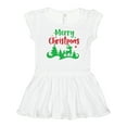 thumbnail image 1 of Inktastic Merry Christmas, Rudolph, Stars - Red Green Girls Baby Dress, 1 of 5