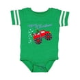 thumbnail image 1 of Inktastic Merry Christmas- Santa Drives a Monster Truck Boys or Girls Baby Bodysuit, 1 of 5