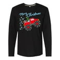 thumbnail image 1 of Inktastic Merry Christmas- Santa Drives a Monster Truck Long Sleeve T-Shirt, 1 of 5