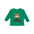 thumbnail image 1 of Inktastic Merry Christmas Santa Reindeer Boys or Girls Long Sleeve Toddler T-Shirt, 1 of 5
