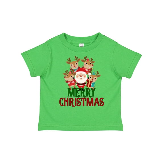 Inktastic Merry Christmas Santa Reindeer Boys or Girls Toddler T-Shirt