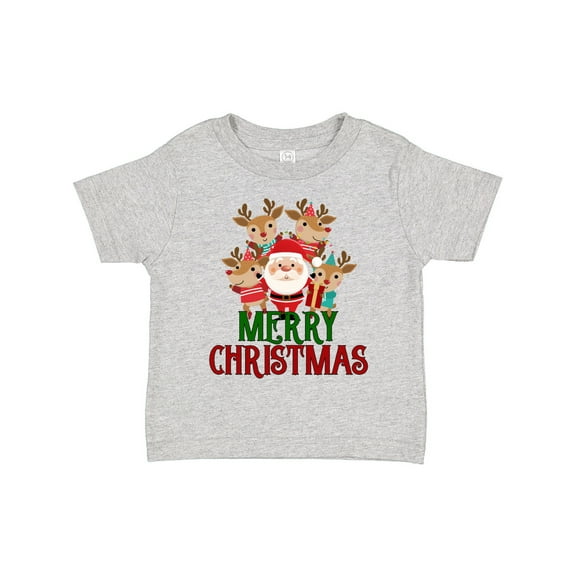 Inktastic Merry Christmas Santa Reindeer Boys or Girls Toddler T-Shirt
