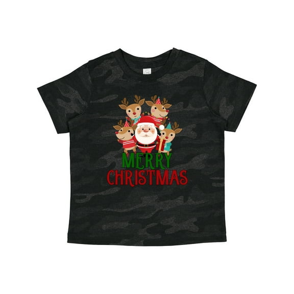 Inktastic Merry Christmas Santa Reindeer Boys or Girls Toddler T-Shirt