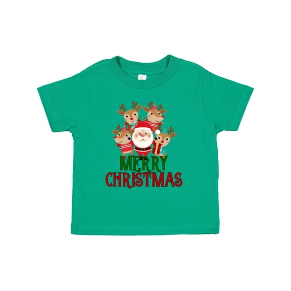 Inktastic Merry Christmas Santa Reindeer Boys or Girls Toddler T-Shirt