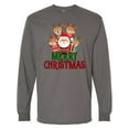 thumbnail image 1 of Inktastic Merry Christmas Santa Reindeer Long Sleeve T-Shirt, 1 of 5
