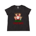 thumbnail image 1 of Inktastic Merry Christmas Santa Reindeer Women's Plus Size T-Shirt, 1 of 5