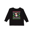 thumbnail image 1 of Inktastic Merry Christmas Sloth and Llama Ugly Sweater Style Boys or Girls Long Sleeve Toddler T-Shirt, 1 of 5