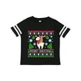 thumbnail image 1 of Inktastic Merry Christmas Sloth and Llama Ugly Sweater Style Boys or Girls Toddler T-Shirt, 1 of 5