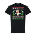 thumbnail image 1 of Inktastic Merry Christmas Sloth and Llama Ugly Sweater Style T-Shirt, 1 of 5