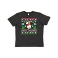 thumbnail image 1 of Inktastic Merry Christmas Sloth and Llama Ugly Sweater Style Youth T-Shirt, 1 of 5
