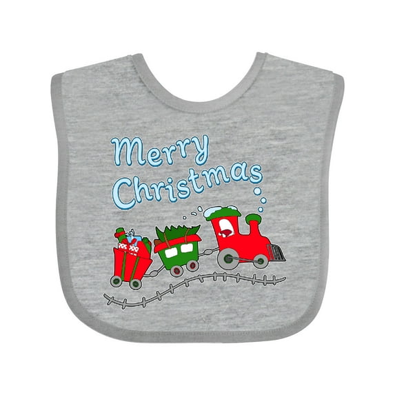 Inktastic Merry Christmas Train with Presents Boys or Girls Baby Bib