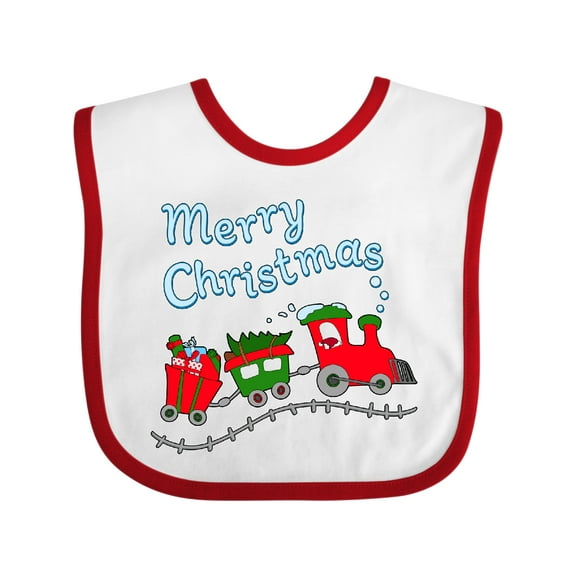 Inktastic Merry Christmas Train with Presents Boys or Girls Baby Bib