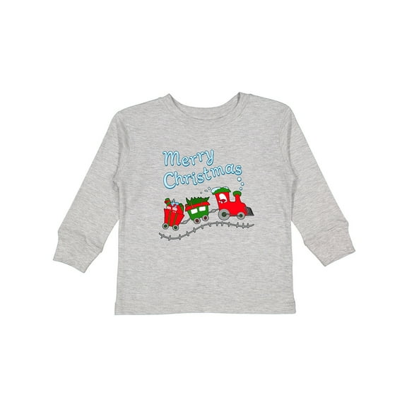 Inktastic Merry Christmas Train with Presents Boys or Girls Long Sleeve Toddler T-Shirt
