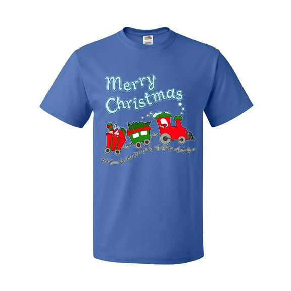 Inktastic Merry Christmas Train with Presents T-Shirt